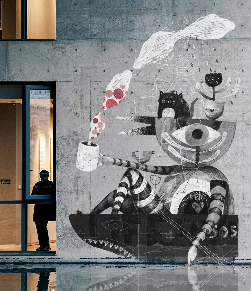 mural artist happy decay